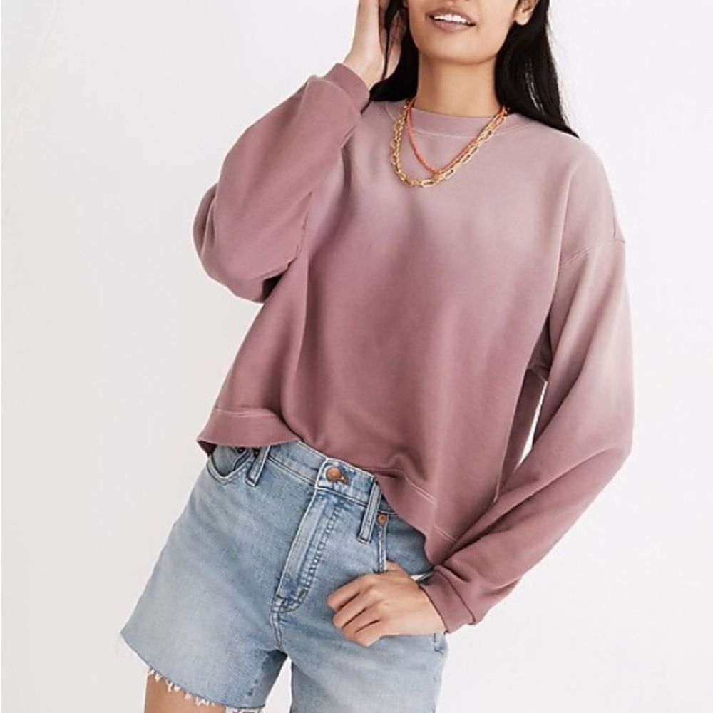 Madewell Women's Mauve Crew Neck Sweater